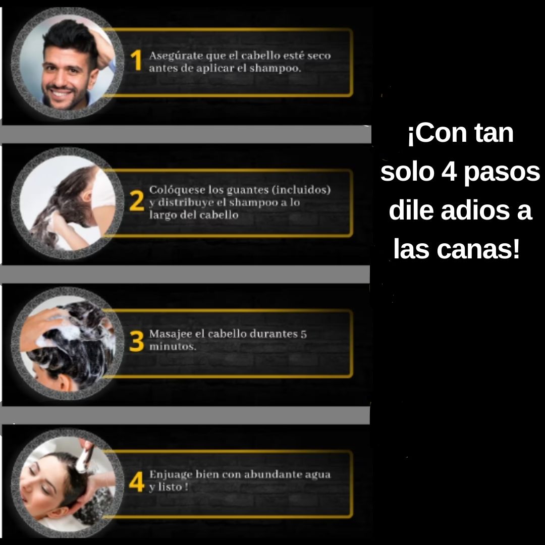 Shampoo Anticanas PRO para cabello Negro